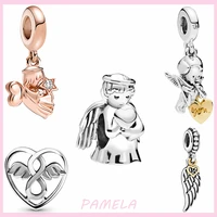 pamela 925 sterling silver angel god of love charms christmas gift beads diy for original pandora bracelet jewelry for women