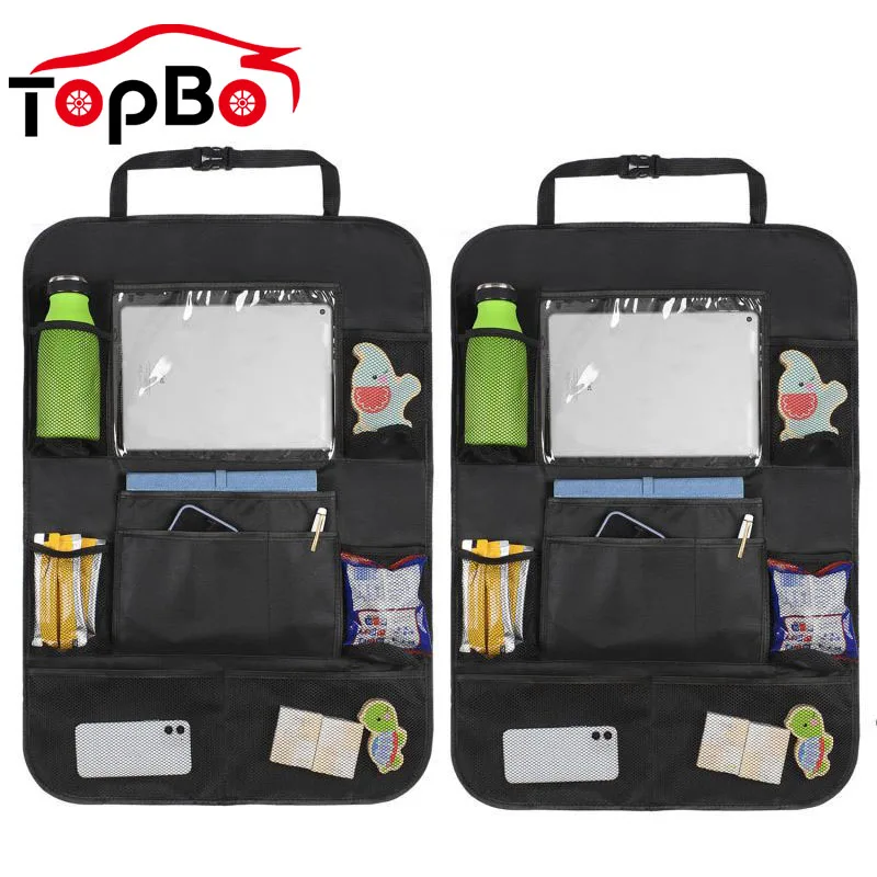 

Car Backseat Organizer with Touch Screen Tablet Holder Storage Multi Pockets Kick Mats Car Seat Back Protectors for Toddlers