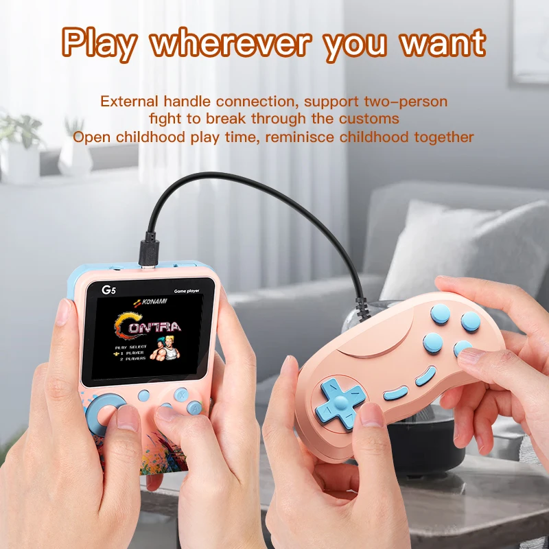 

New Version Video Game Consoles G5 Retro Game Player Mini Gaming Console HD LCD Screen Two Roles Gamepad Birthday Gift for Kids