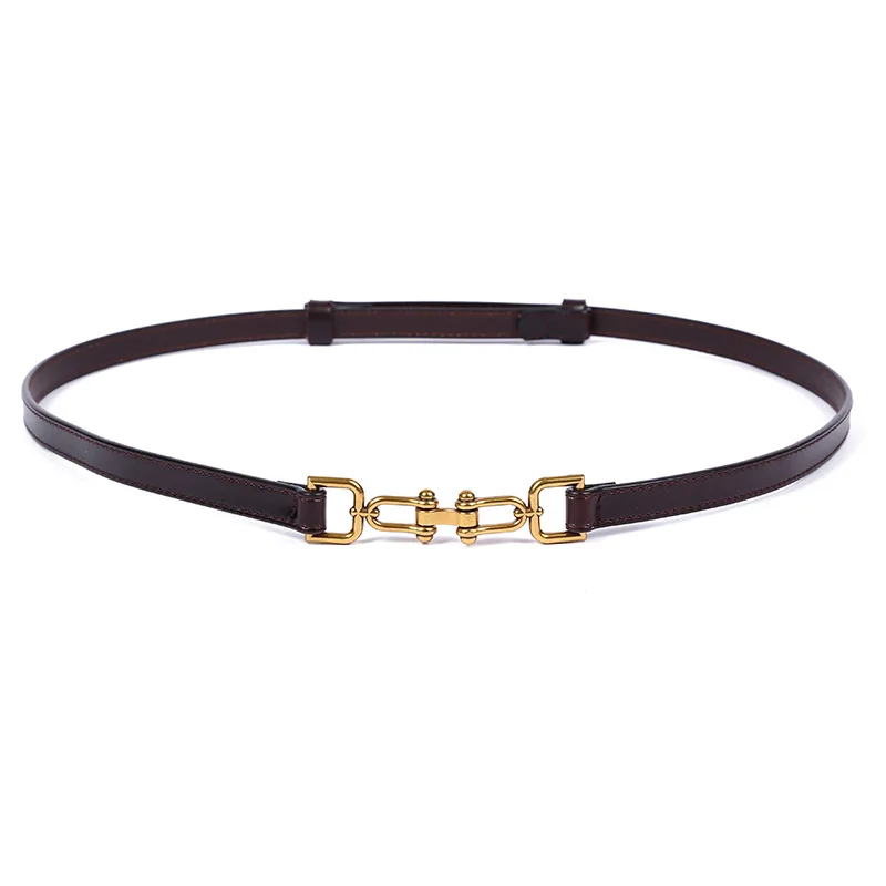 

Ремень SHUCHAN женский из воловьей кожи, украшенный тонким ремнем, в стиле ретро