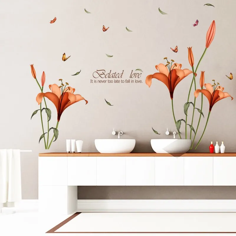 Modern Flower Wall Stickers Removable Decal Home Room Decor DIY Art Decoration Non-toxic Eco-friendly | Дом и сад