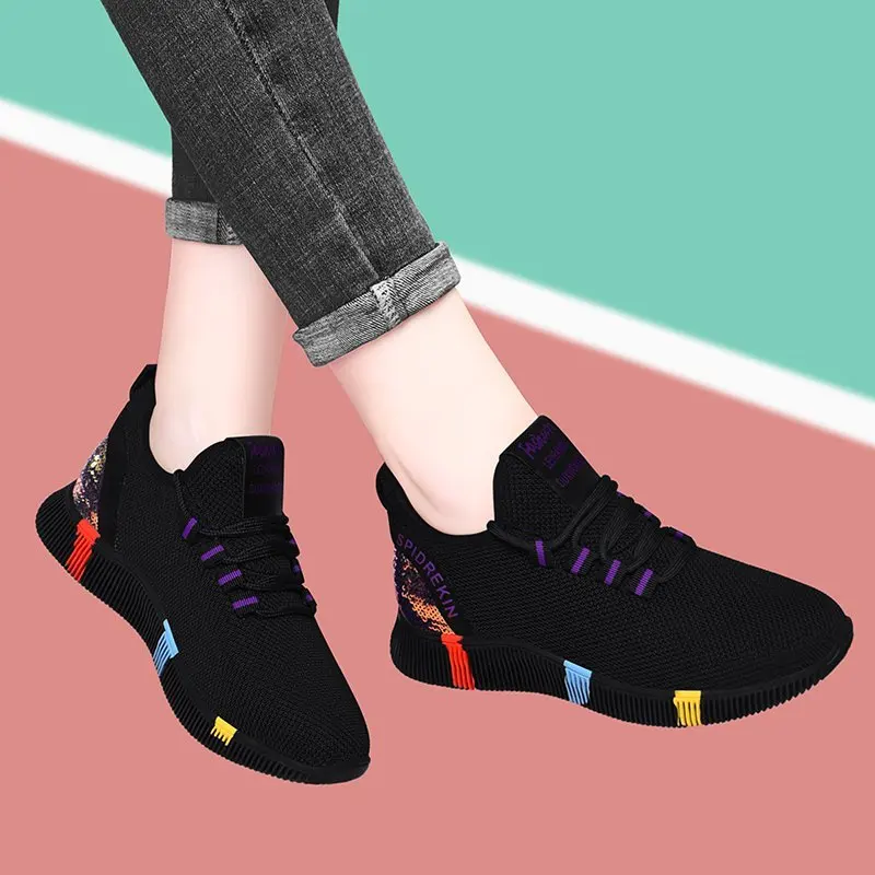 Летние дышащие женские беговые кроссовки Weweya дешевая сетчатая Обувь На Шнуровке