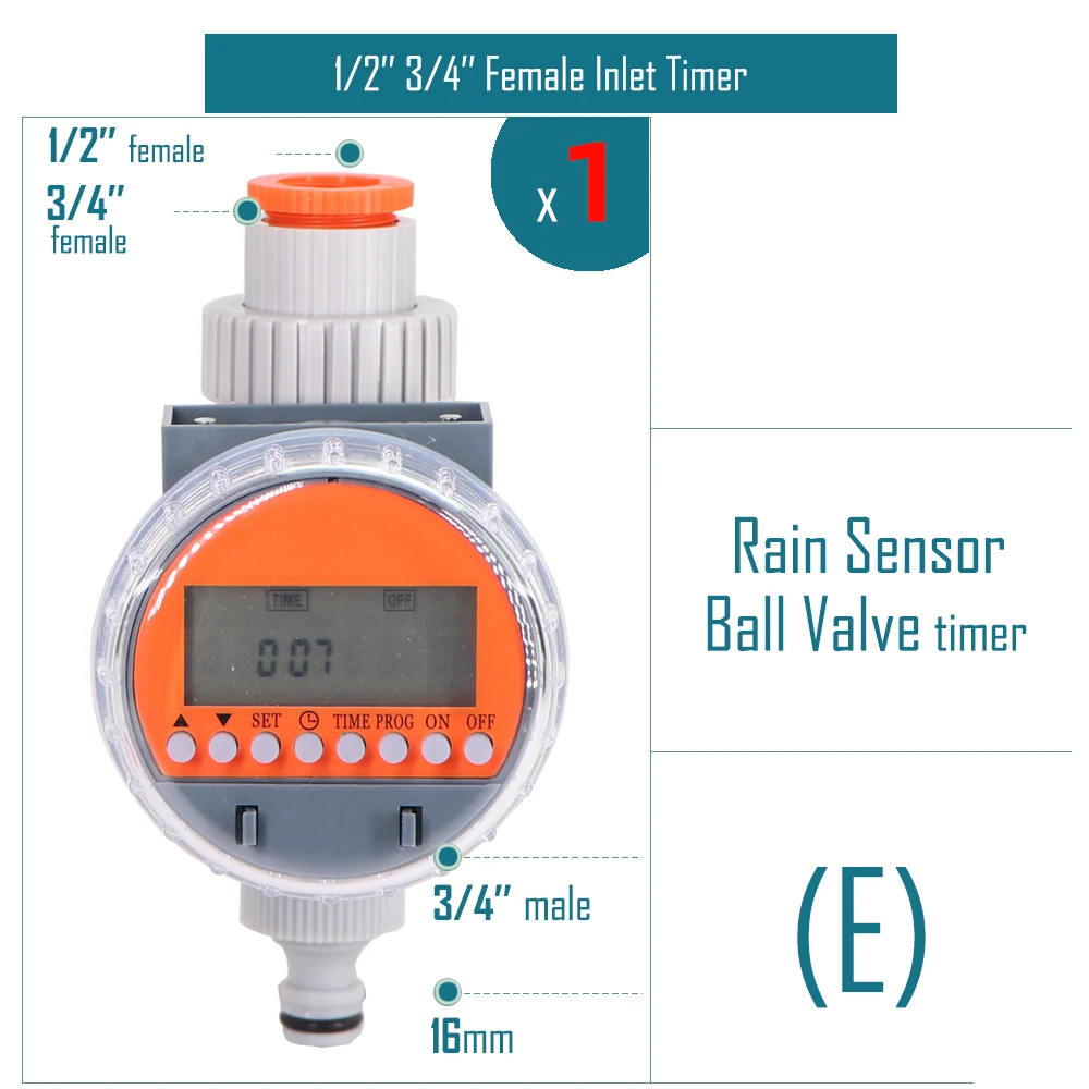 

RBCFHl 1PC 13 Types Garden Water Timer LCD Watering Irrigation Controller Rain Mechanical Solar Sensor Timer Digital Irrigator