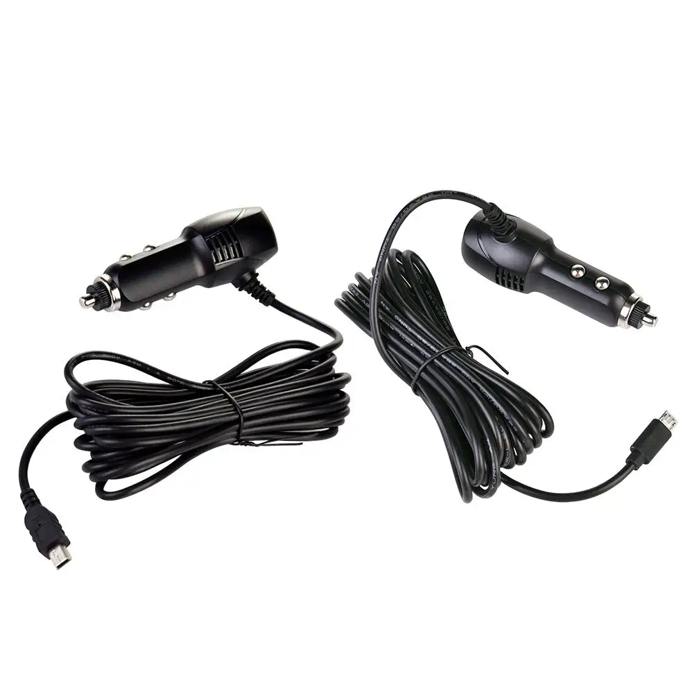 Car Dash Cam Charger Adapter USB Interface 3.5 M/3.83 Yd. Long 2A Current Rearview Mirror Dual Recording DVR Input 12-24V Output |