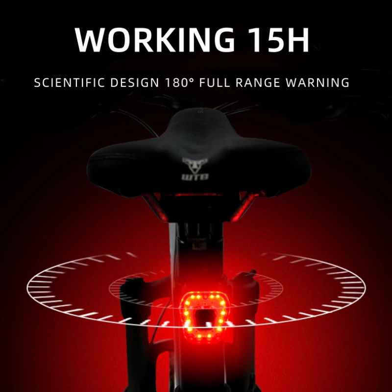 

Bicycle Bike Light Rear Lamp Portable Night Cycling Safety Warning Light USB Charging Tail Light Waterproof Bike Tail Light