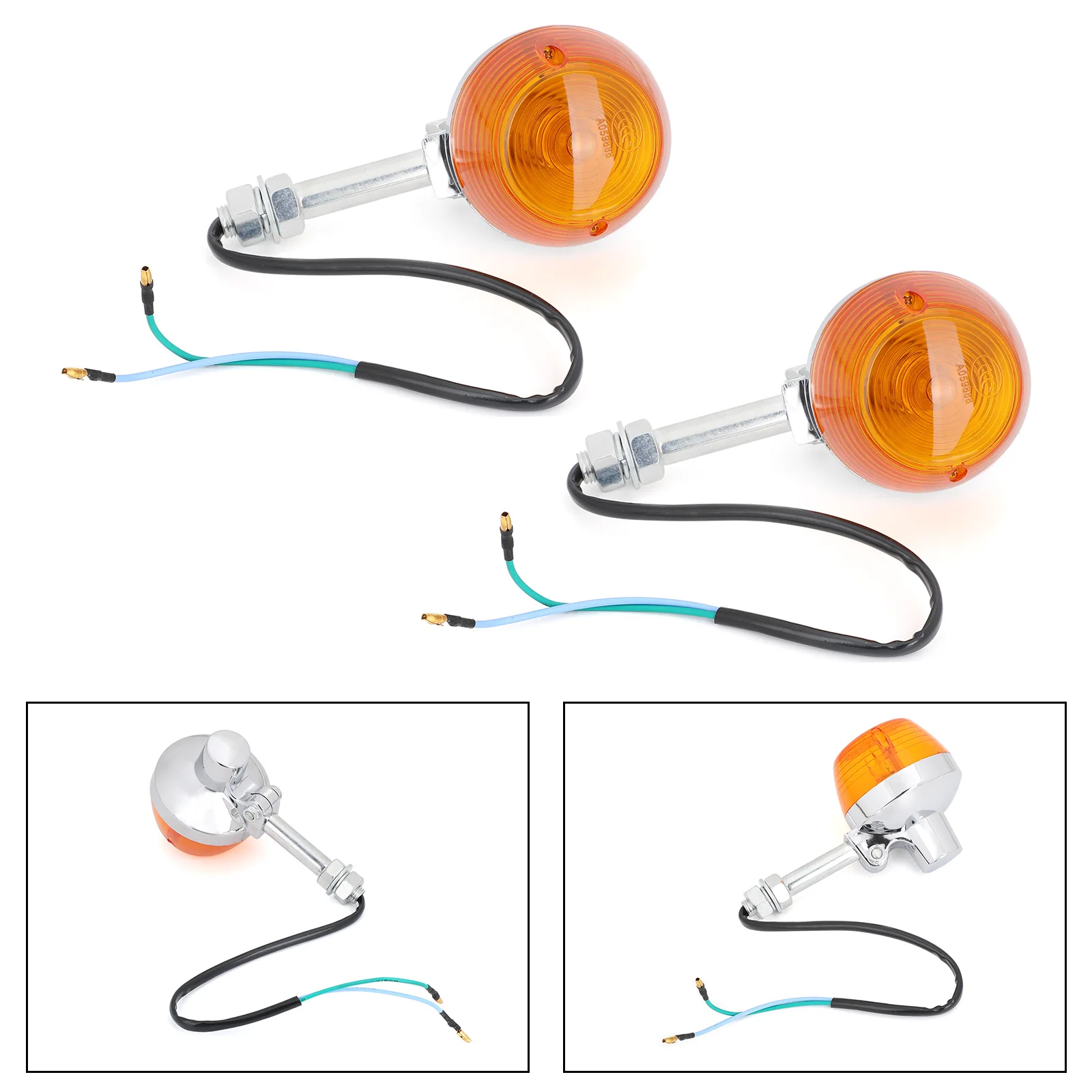 

Areyourshop For Honda CT70 CT90 XL100 CB350 CM400 CB450 CB750 2PCS Turn Signal Light 12V Aluminium Motorcycle Light