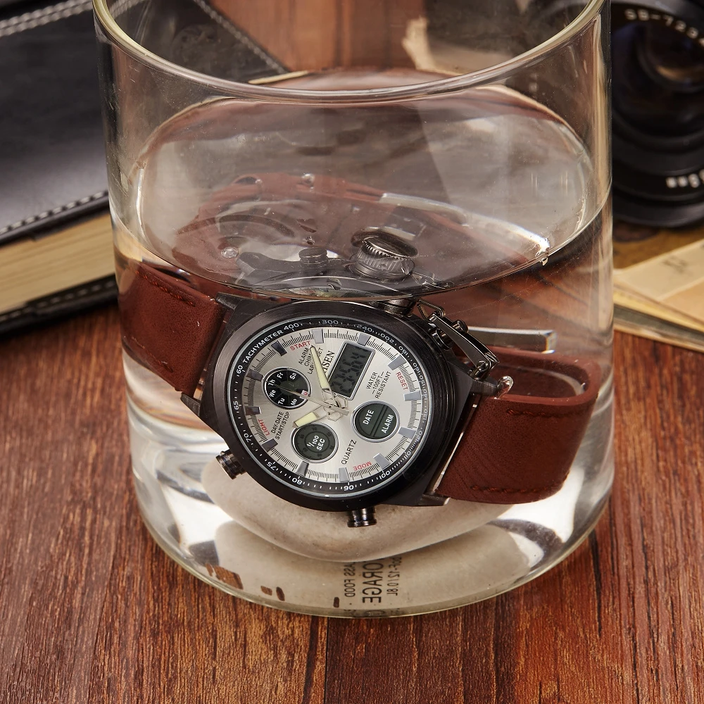 

Hot Sale OHSEN Brand Causal Quartz Male Mens Waterproof Wristwatches Alarm Multifunctional Business Watch Gift Relogio Masculino