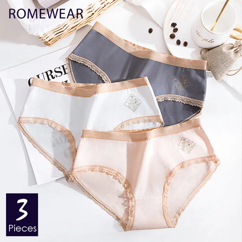 Трусики женские бесшовные кружевные 3 шт./лот|Женские трусики| |