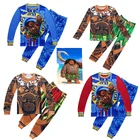 Коллекция 2021 года, комплект одежды для мальчиков Maui, летняя одежда для маленьких девочек, детский спортивный костюм для девочек, костюм Моана, искусственная детская одежда