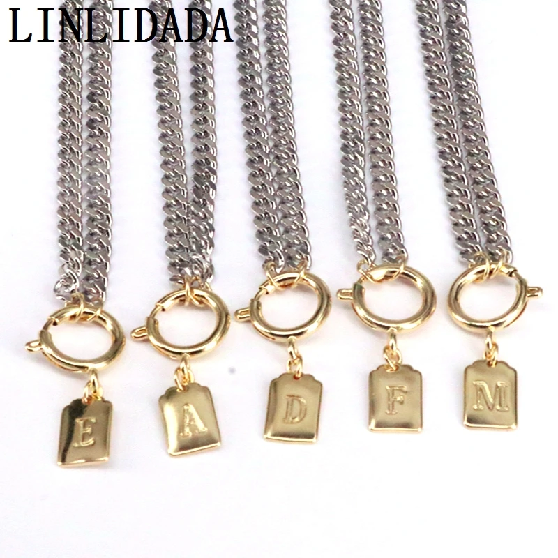 

5 шт 26 букв ожерелье для женщин Алфавит ожерелья и круглые застежки подвески буквы Имя ювелирные изделия