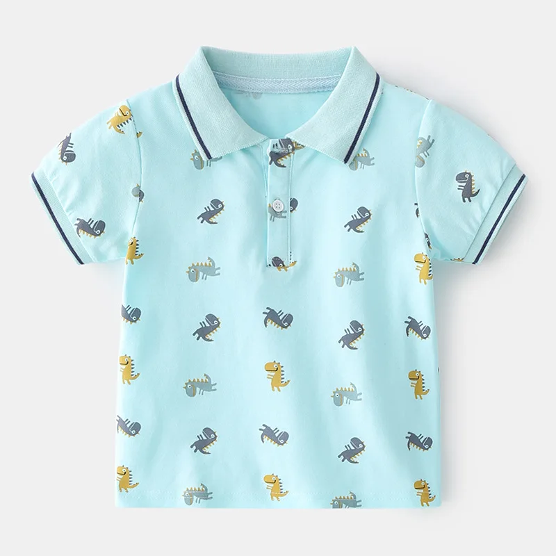 

Summer Boys Tees And Polos Short Sleeve Polo Shirt For Boys Cartoon Dinosaur Printed Polo Shirts Clothing