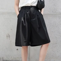 womens suit wide leg shorts summer new classic simple dark casual loose couples with large size five pants