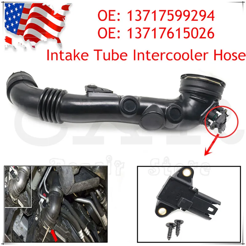 

Good Quality - for BMW X1 135i 135is 335i E92 E93 Throttle Intercooler Air Induct Duct Pipe with Sensor 13717599294 13717615026
