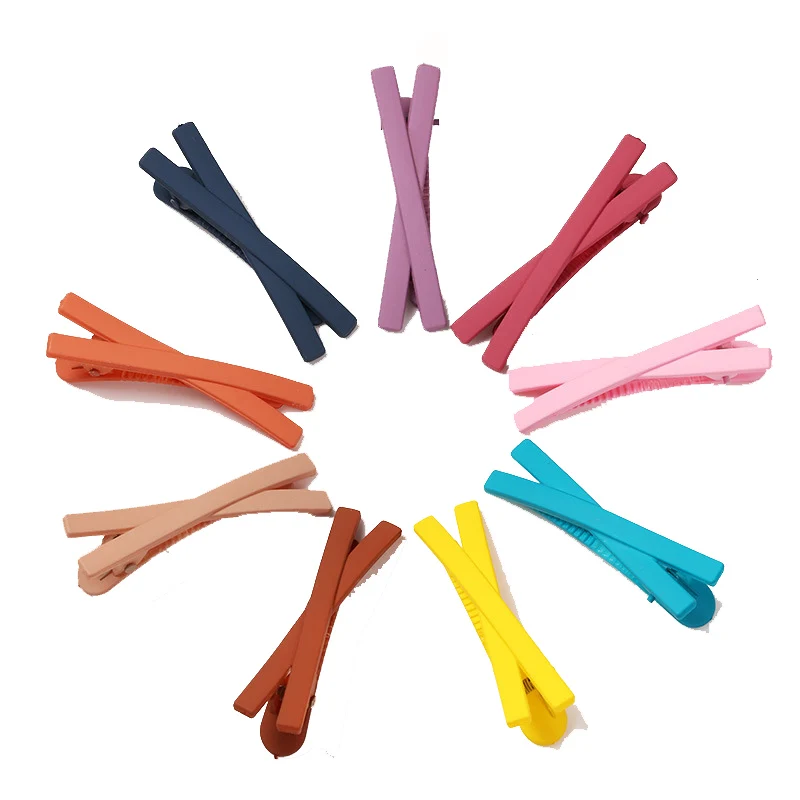 

10Pcs/Lot Hair Accessories Candy Color Hair Clip X Cross Barrette Korean Hairclip Duck Headdress Scrub New Hair Clips for Girls