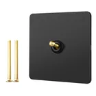 Переключатель настсветильник латунный в стиле ретро, 1-4 канала, черная панель из нержавеющей стали, европейская розетка