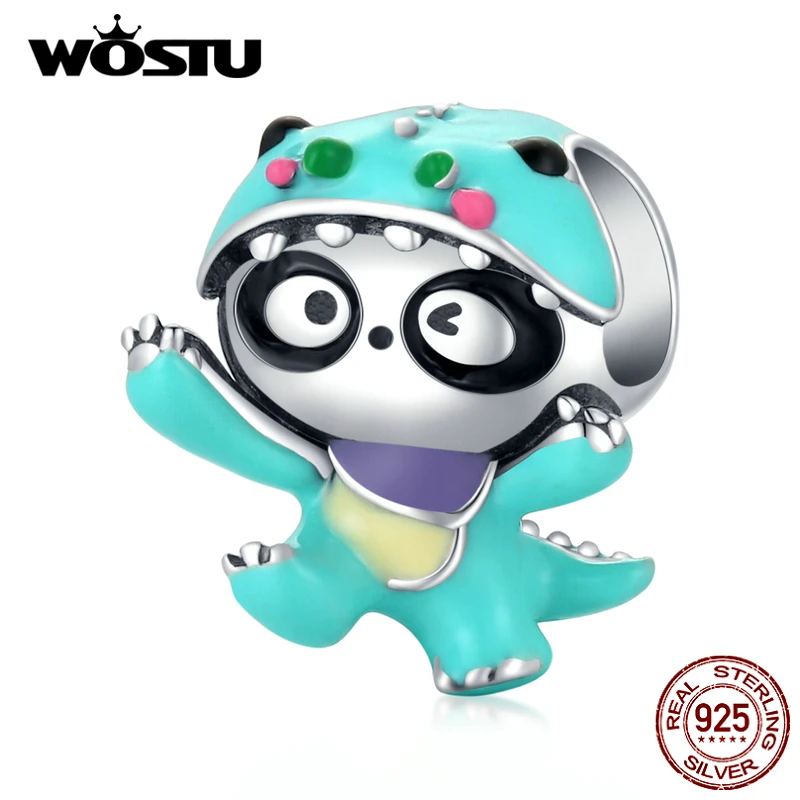 

Бусина-Шарм WOSTU из серебра 925 пробы с рисунком леса, зоопарка, животных, Зеленая мята