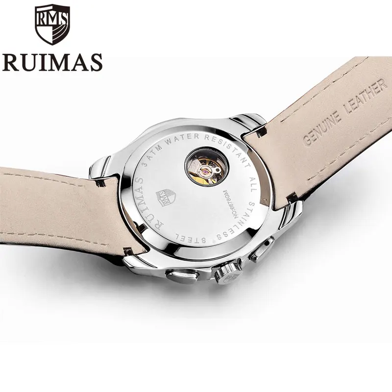 Men Watches Automatic Mechanica Ruimasl Top Brand Waterproof Leather Casual Business Wrist watches Relogio Masculino | Наручные часы