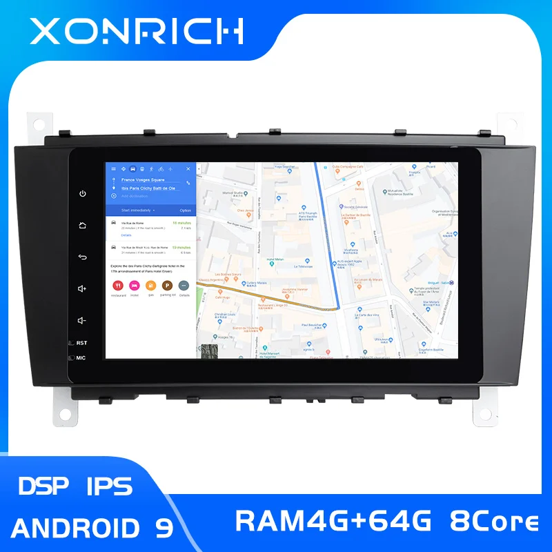 Ips DSP 64G 2 Din Android 9 Автомагнитола для Mercedes/Benz W203 W209 W219 a-класс A160C-Class C200 CLK200 мультимедиа gps-навигация