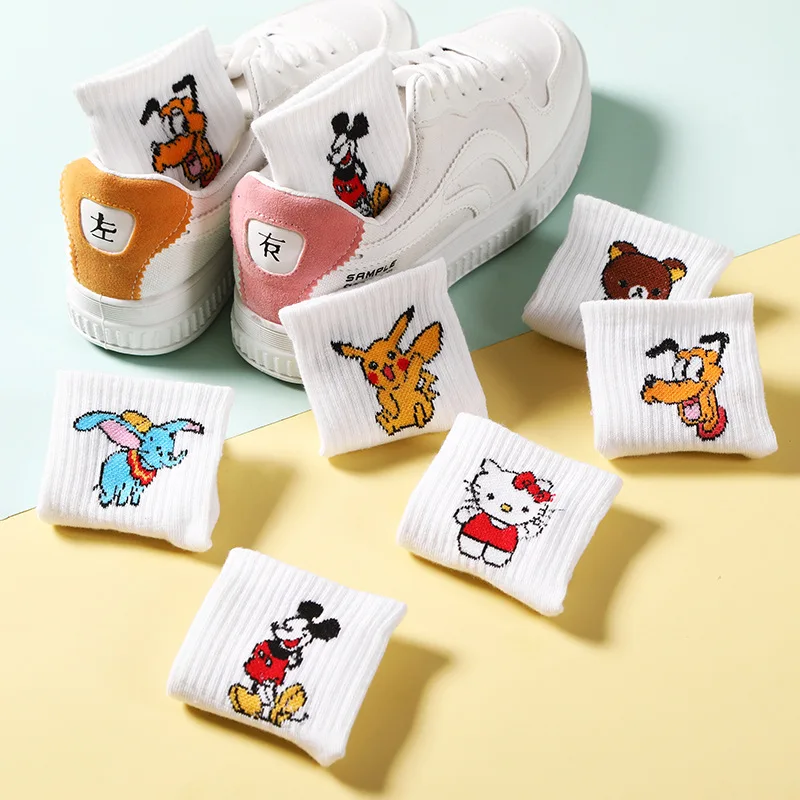 Cartoon Character Cute Socks Women Harajuku Cute Patterend Ankle Socks Hipster Skatebord Ankle Funny Socks Female