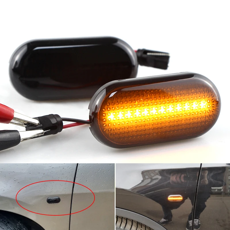 

2Pcs LED Side Marker Lights 12V Flowing Turn Signal Light Side Repeater Panel Lamp for Nissan for Qashqai J10 for Micra C