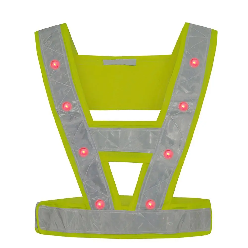 LED Light Up Safety Reflective Stripes Vest Traffic Night Warning Clothing led safety vest with Red | Освещение