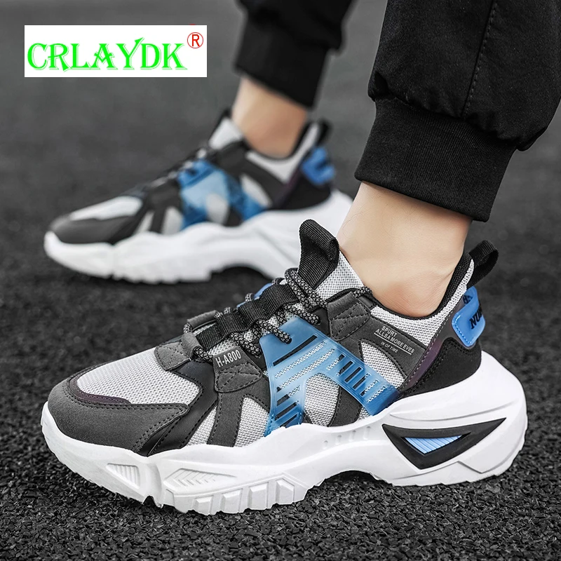 

CRLAYDK Casual Men's Fashion Sneakers Breathable Sports Running Shoes Lace Up Youth Cool Boys Shoes Walking Increased Trainers