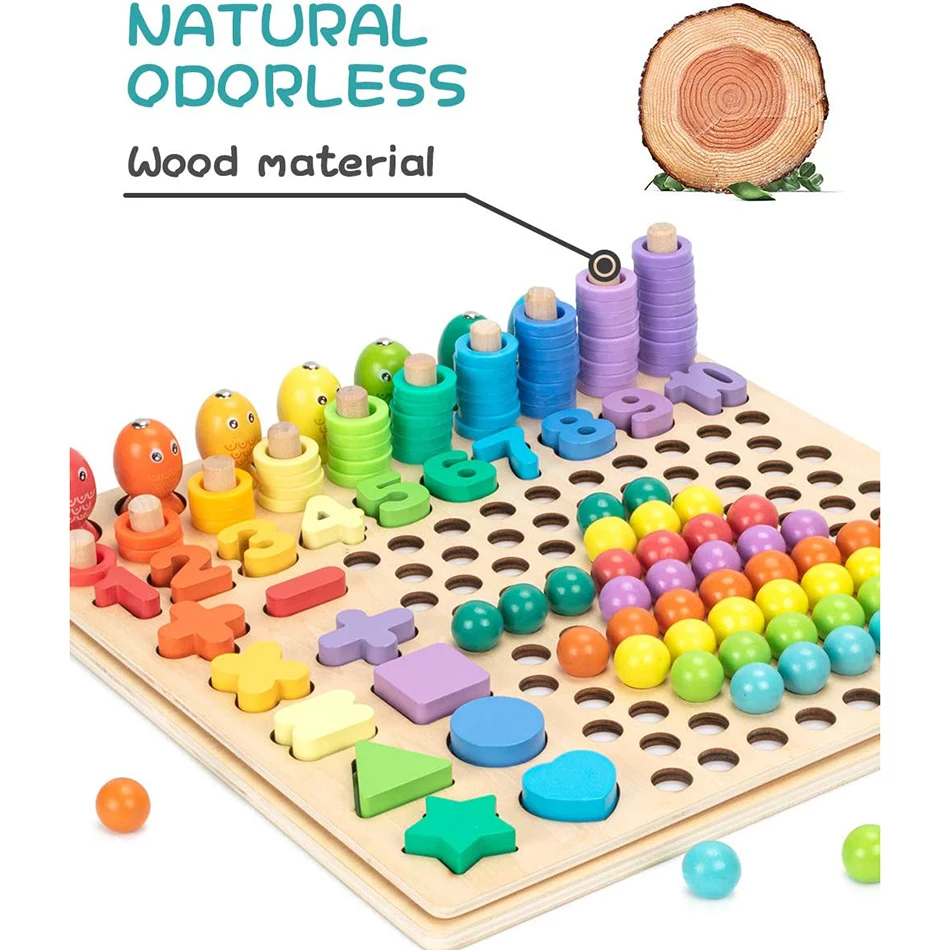 Обучающие деревянные игрушки по методике Монтессори настольная игра математике