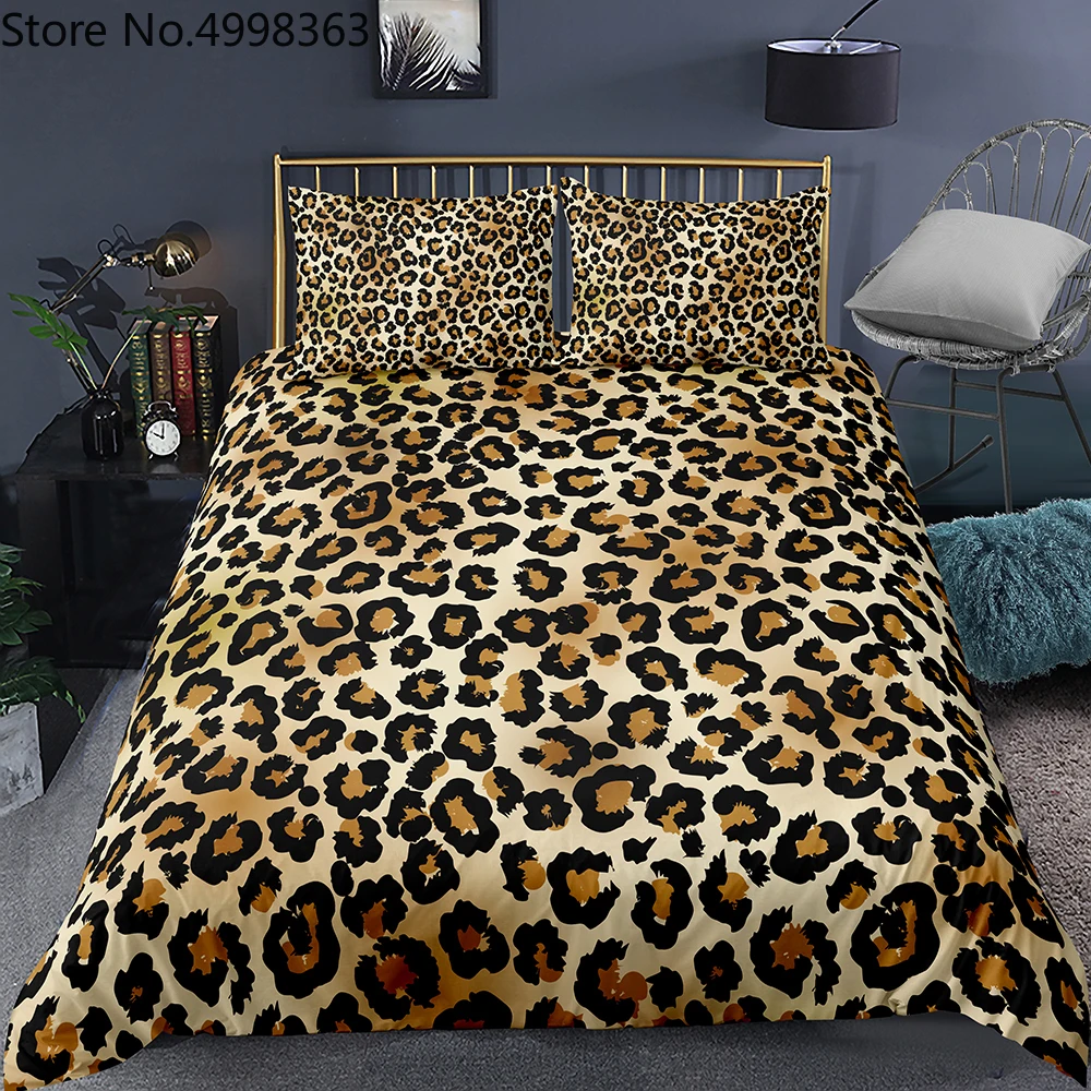 Lepoard набор пододеяльников с изображением животных покрывало для кровати