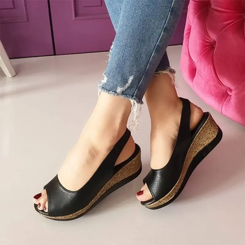 Женские летние босоножки туфли-лодочки на среднем каблуке Туфли-гладиаторы