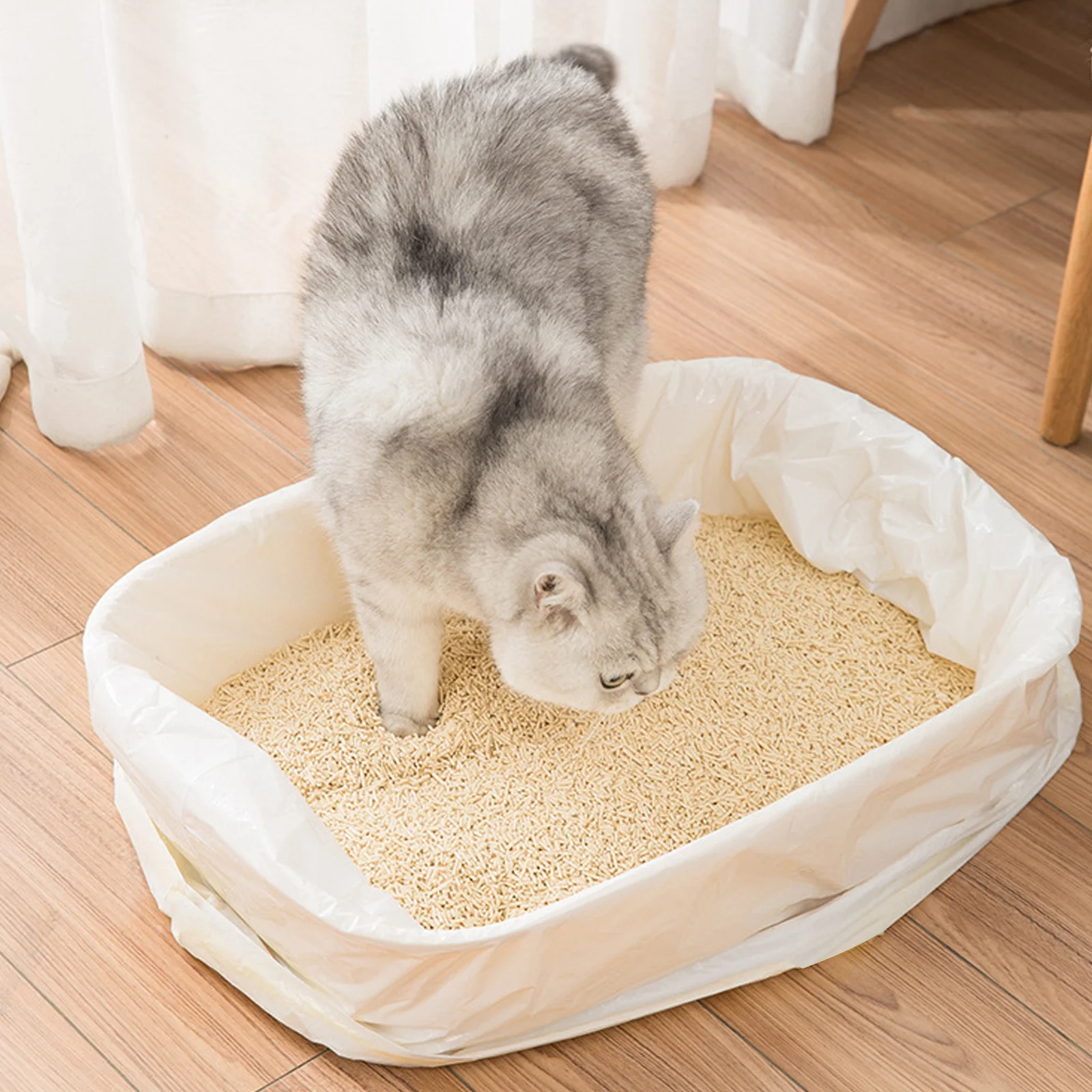 

20PCs/Roll Cat Litter Bag Practical Cat Toilet Bag Thick Cat Litter Box Bag Hygiene Elastic Litter Box Liners Kitten Pet Supply