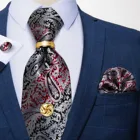 8 см галстуки для мужчин Цветочный Пейсли Красный Серебряный черный галстук Ханки галстук подарок для мужчин жених Gravata Corbatas бизнес галстук DiBanGu