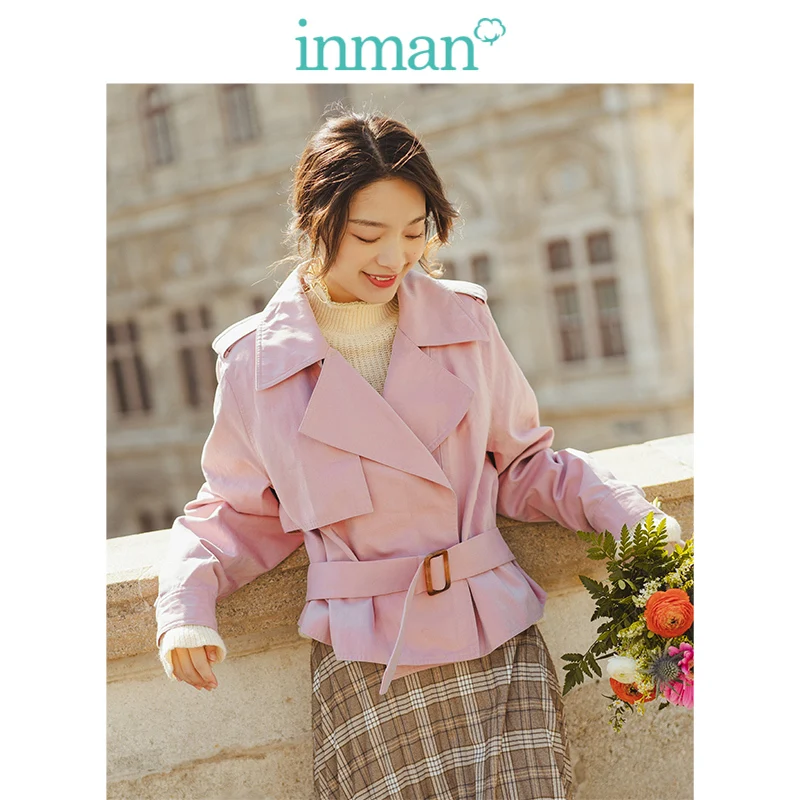 INMAN весна осень мода квадратный вырез минимализм хаки все соответствующие