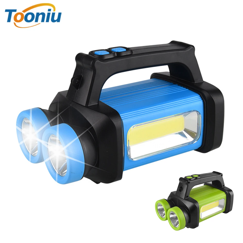 Яркий светодиодный фонарик портативный свет COB рабочий мягкий белый + желтый 3