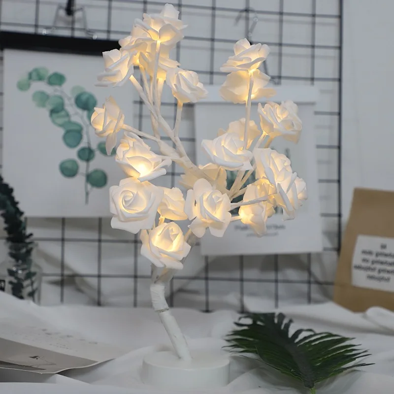 Настольная лампа роза USB ночник украшение для дома подарок девочек подростков