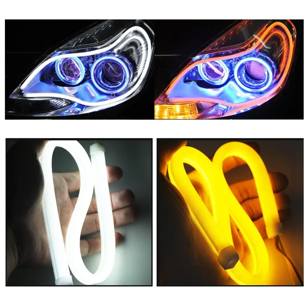 45 см/60 см Светодиодные ленты DRL Дневной светильник Водонепроницаемый мягкие