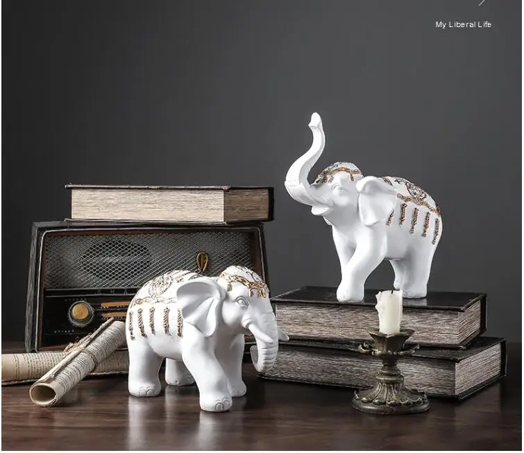 Европейские поделки со слоном из смолы украшения для дома гостиной стола