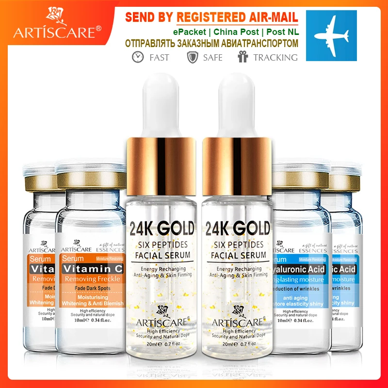 ARTISCARE 24K Золотая шесть сыворотка с пептидами Витамин С + Гиалуроновая кислота