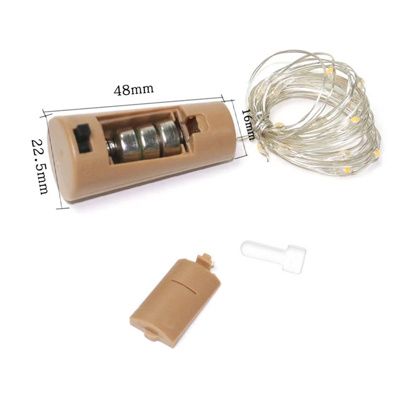 Новый теплый белый пробковый светильник 2 метра 20 лампочек для бутылки вина