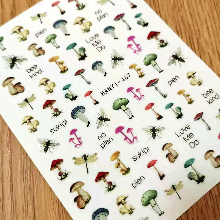 Новейшая самоклеящаяся 3d-наклейка с изображением грибов штамповка украшение