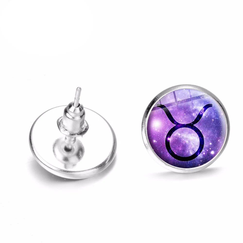 Серьги-гвоздики SONGDA с гороскопом астрологией и зодиаком Лев телец близни рак