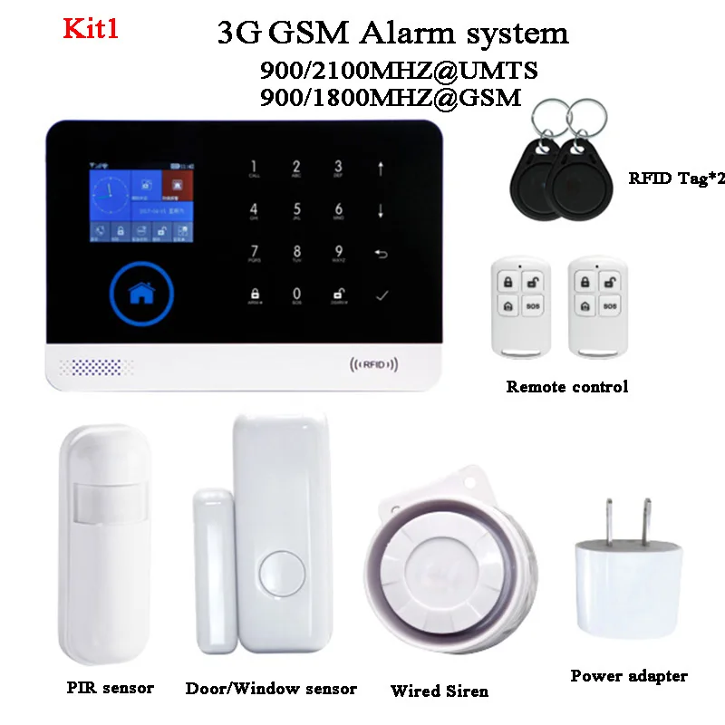 3g 900/1800/2100 МГц дома GSM GPRS GPS Wifi беспроводной доступ в Интернет, будильник и Системы SMS телефонными звонками и дистанционное управление PIR motion датчик двери сирена периметр безопасности