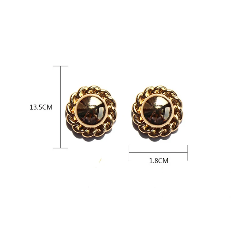 

Round Shaped Gold Color Earrings Simple Metal Vintage Stud Earrings For Women Girl Fashion Jewelry Brincos Daily OL Stud Earring