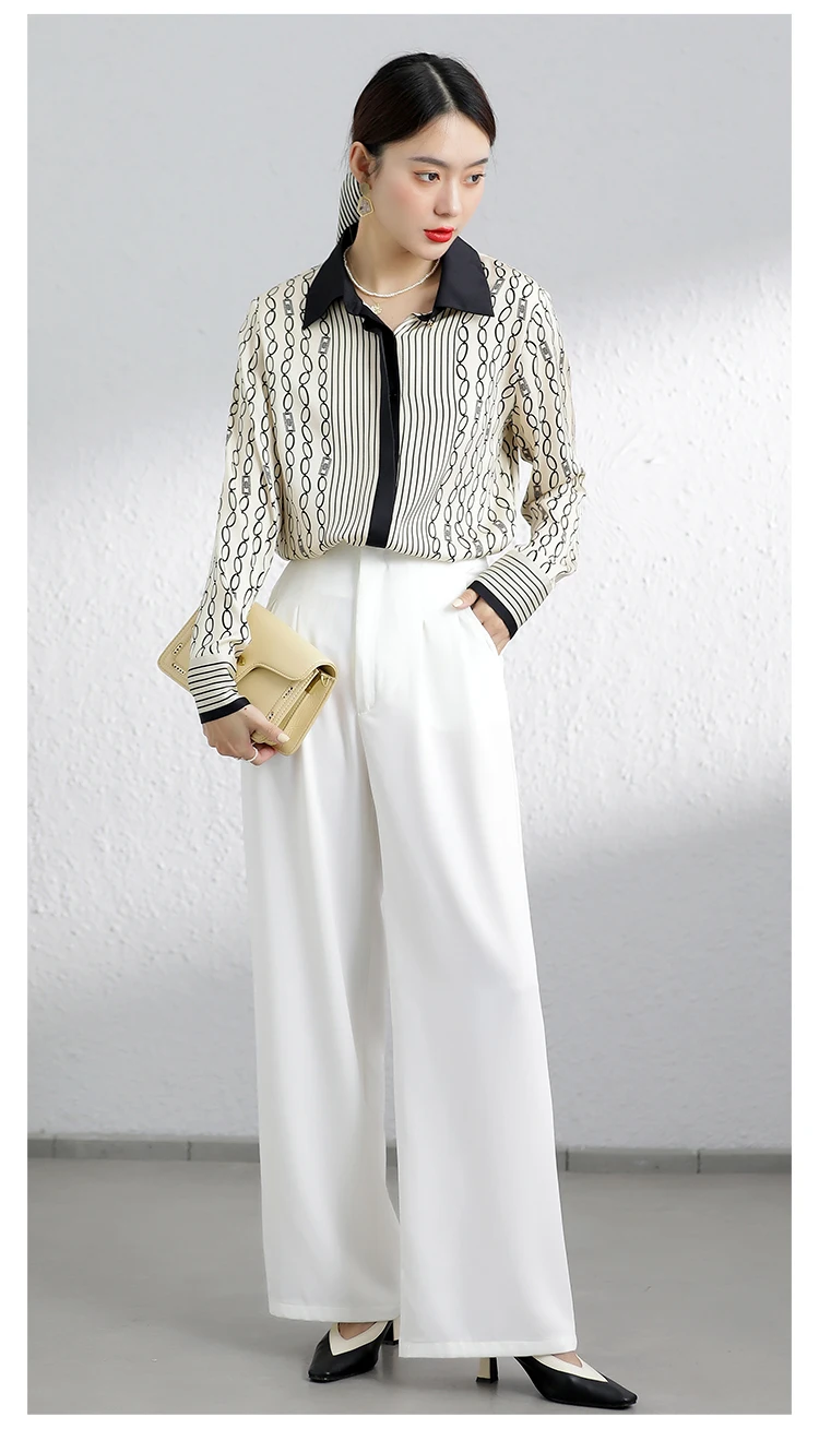 Tingfly Женская мода с геометрическим принтом Повседневная Блузка длинным рукавом и