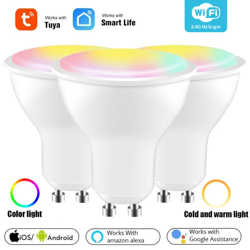 

Умная Светодиодная лампа Gu10 с поддержкой Wi-Fi, 4 Вт