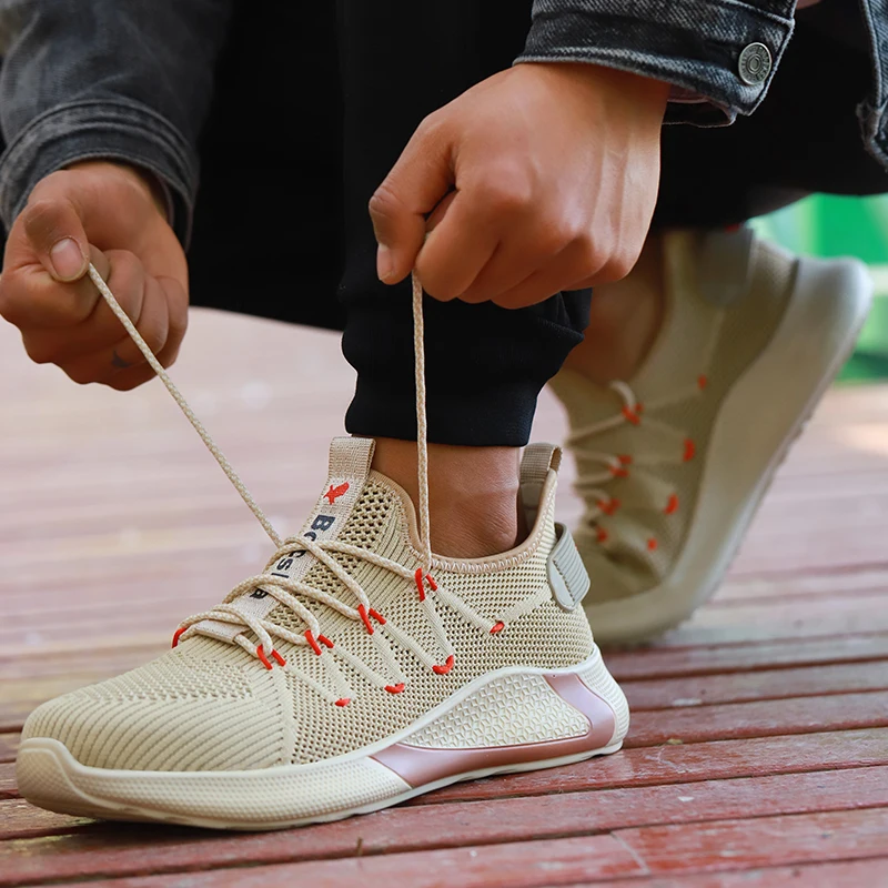 Защитная обувь дышащая безопасная мужская легкая со стальным носком