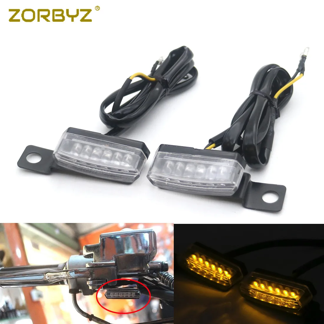 ZORBYZ миниатюрные светодиодные черные тормозные сигнальные лампы с рычажным