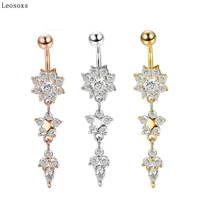 leosoxs 1 piece body piercing jewelry medical steel water drop navel buckle pendant navel nail navel ring belly rings