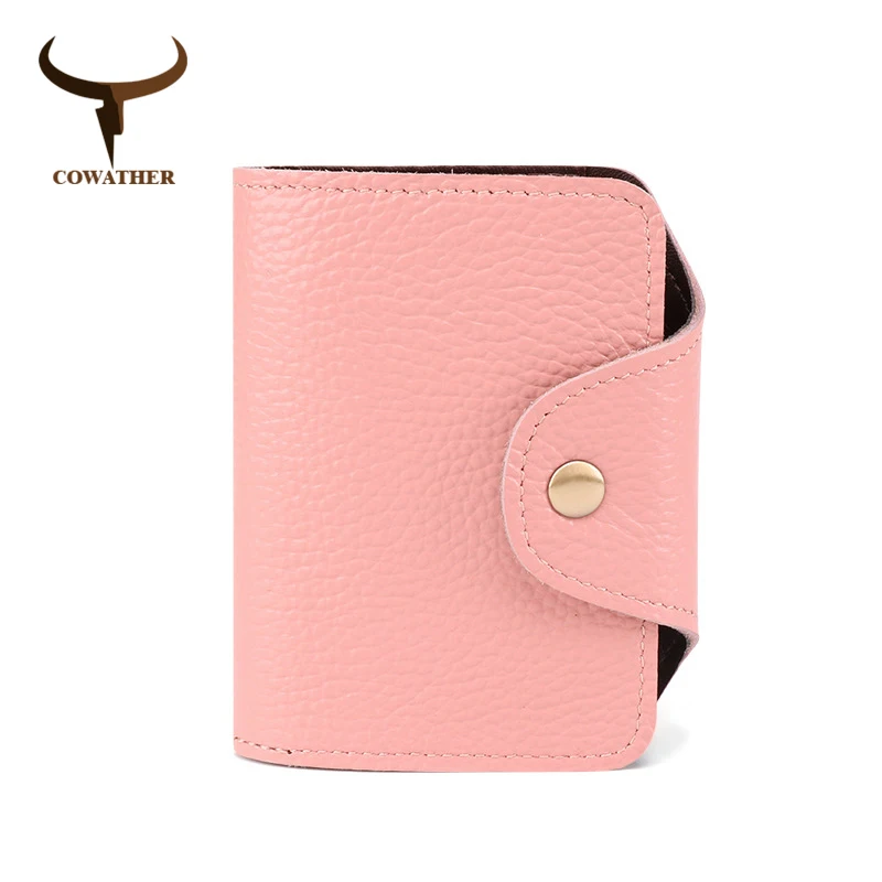 QK060pink COWATHER женский кошелек из натуральной коровьей кожи наивысшего качества кошелек модный дизайн женский кошелек из бычьей кожи, с карманом для карт большой вместительный кошелек - Цвет: QK060pink