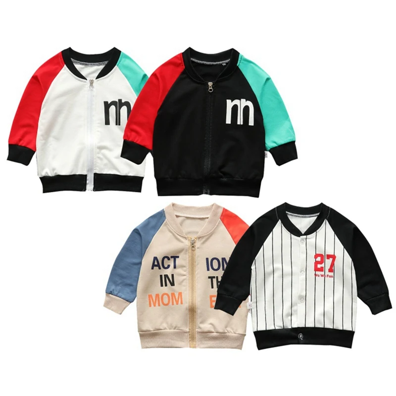 Верхняя одежда для маленьких мальчиков с буквенным принтом Сезон осень зима