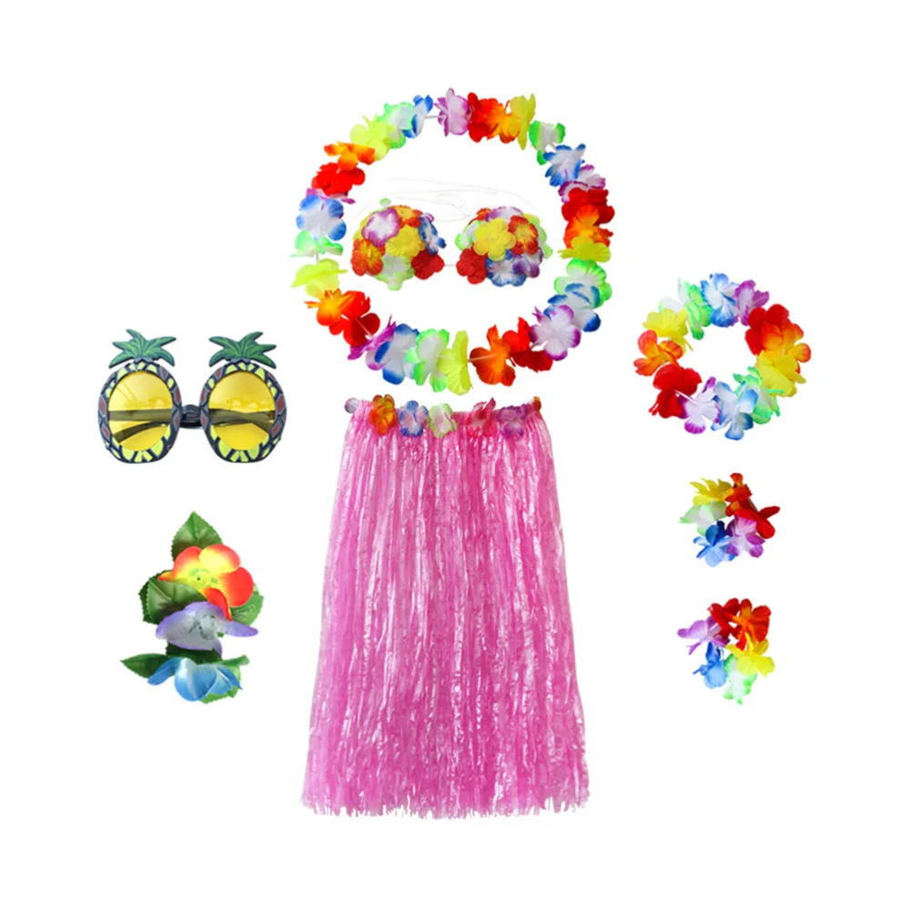 8 шт. пляжный костюм гавайской хулы платье танцевальная юбка хула из тропической